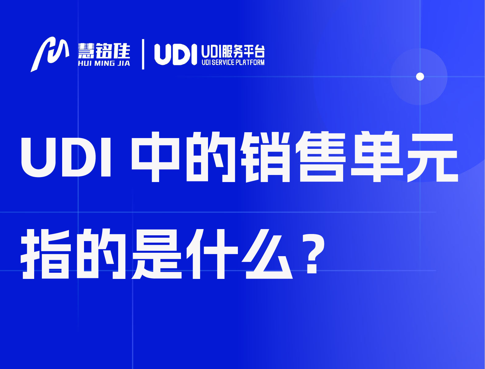 UDI中的销售单元指的是什么？