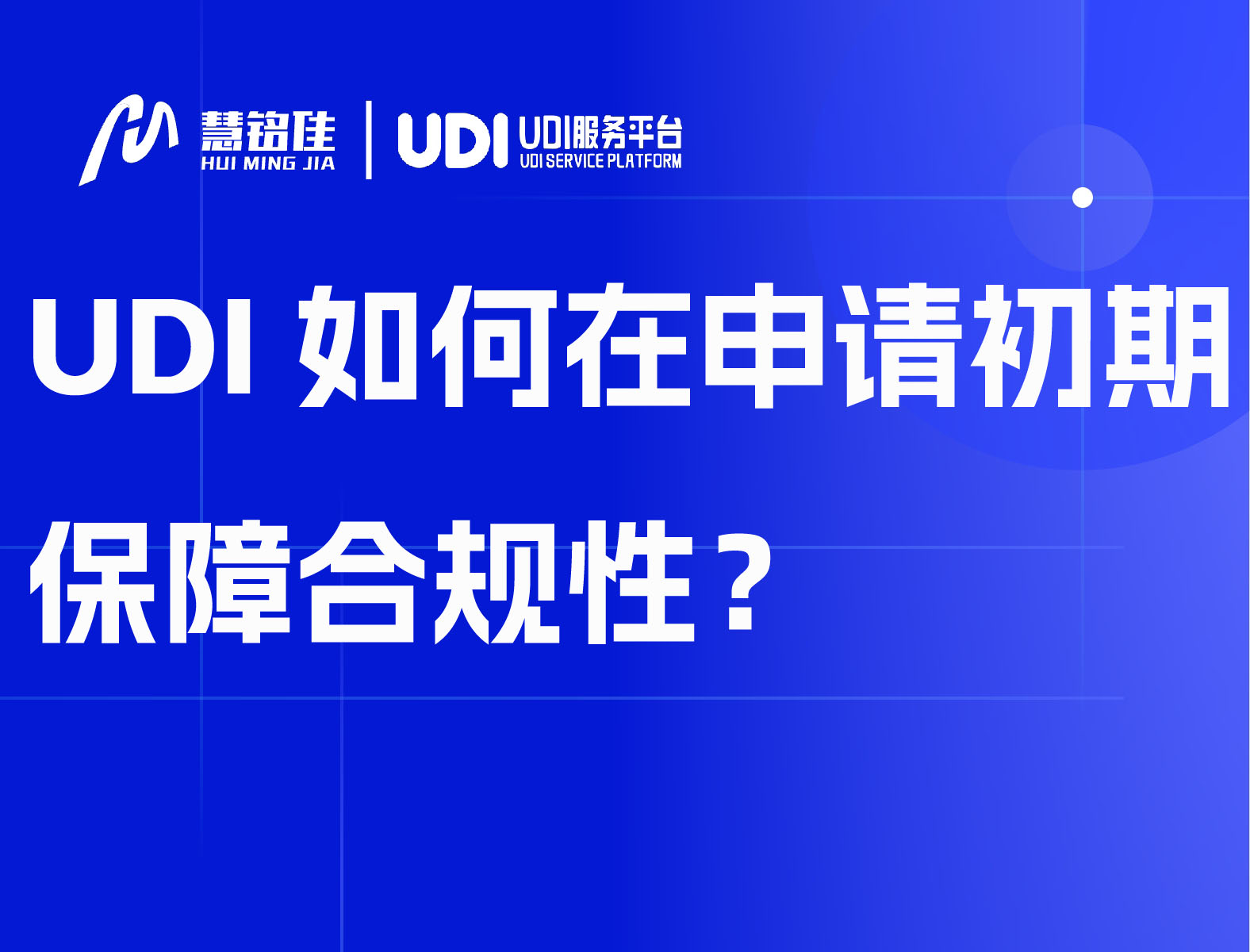 UDI如何在申请初期保障合规性？