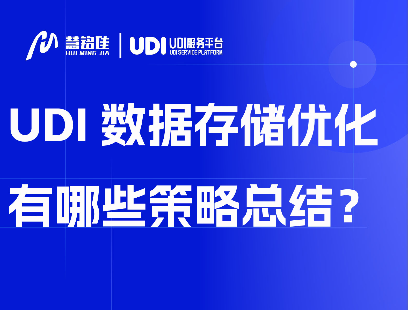 UDI数据存储优化有哪些策略总结？