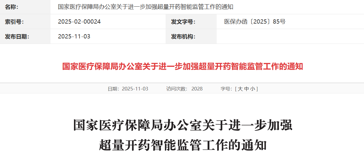 医疗保障局加强超量开药智能监管的政策解读(图1) 医疗保障局加强超量开药智能监管的政策解读(图1)